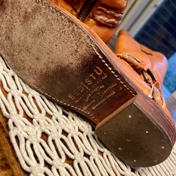 Bed Stu Women’s Harness Moto Cobbler Series Tan Brown Leather Boots - Picture 7 of 9